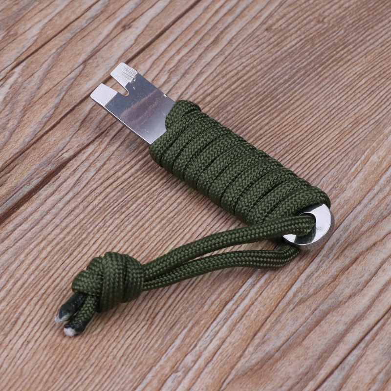 SUP Mini EDC Tool Crank Crowbar Pocket Pry Bar Paracord Scraper Opener Winder Staple