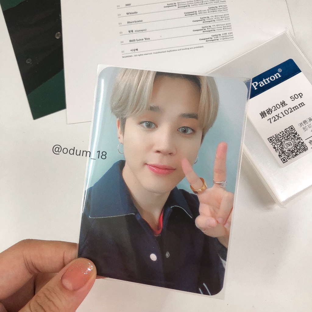 Sleeve Patron Trung dày không dán đựng minicard mini photocard size 72x102mm