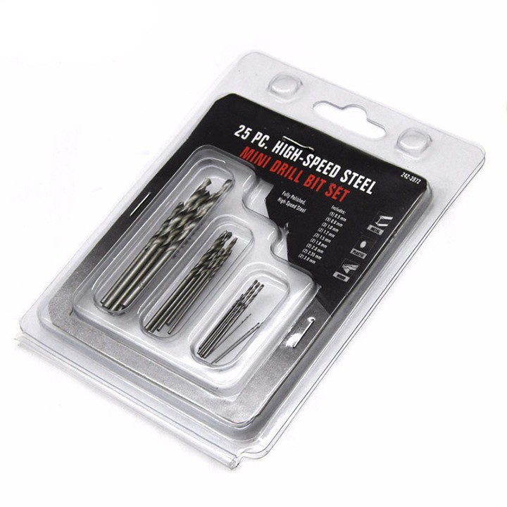 Bộ 25 mũi khoan mini dùng cho máy khoan mài mini 0.5-3mm