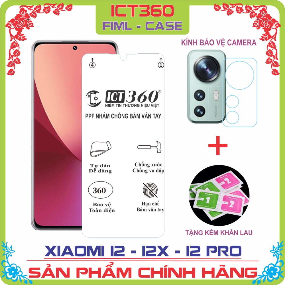 Kính Cường Lực, Dán PPF 4 Lớp, Dán Bảo Vệ Camera Xiaomi 12 , Xiaomi 12X , Xiaomi 12 Pro