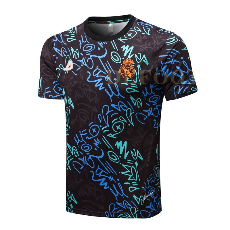 Áo Thun Thể Thao Cổ Tròn Dáng Rộng In Họa Tiết graffiti Real Madrid Size 22-22