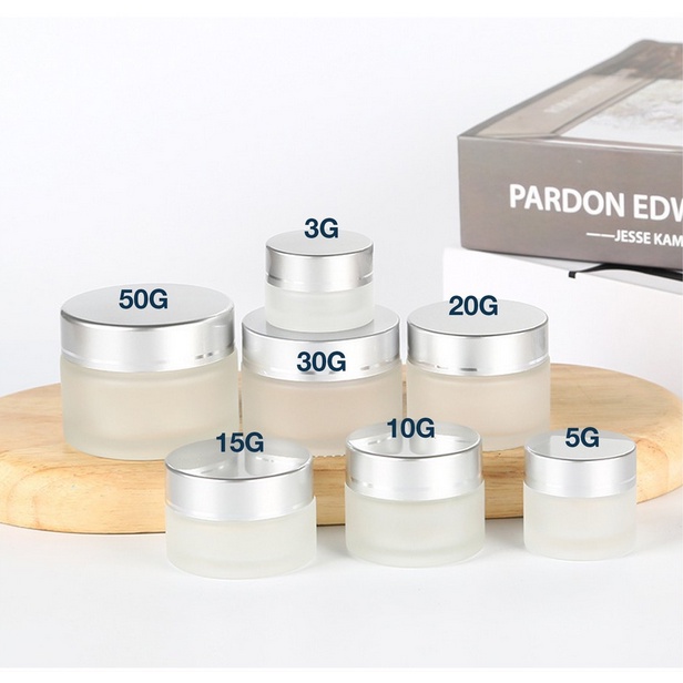 Hũ đựng kem, hũ chiết mỹ phẩm thủy tinh các màu 10gr/20gr/30gr/50gr/100gr [Giá Sỉ/ Lẻ]