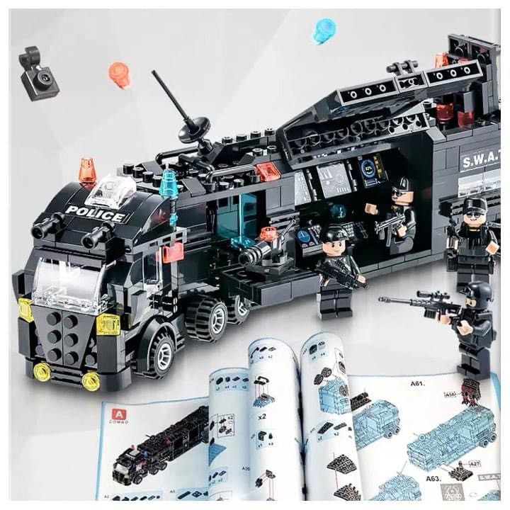 BỘ ĐỒ CHƠI XẾP HÌNH LEGO OTO CẢNH SÁT 820 MẢNH,LEGO ROBOT - 35 TẠO HÌNH