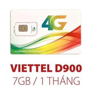 Mua 1 lần dùng cả năm - SIM 4G viettel - D900 TẶNG 7GB/THÁNG Không cần nạp tiền