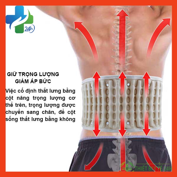 Đai Hơi Kéo Dãn Cốt Sống Thoái Vị Đĩa Đệm, Đai Lưng Cột Sống Haili Care Cao Cấp