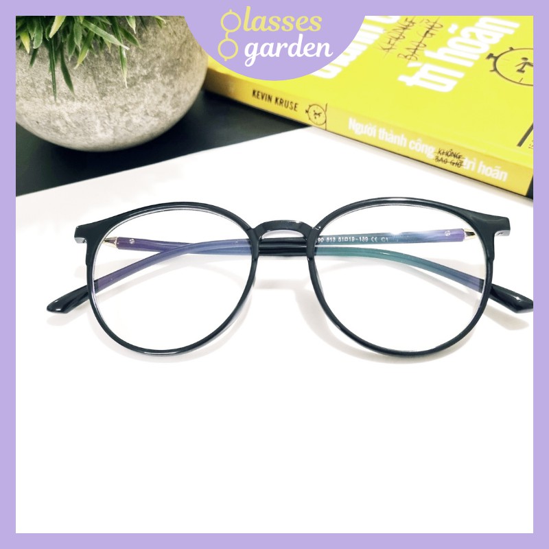 Gọng kính cận nhựa dẻo Glasses Garden dáng tròn 513 siêu nhẹ - Có lắp mắt theo yêu cầu