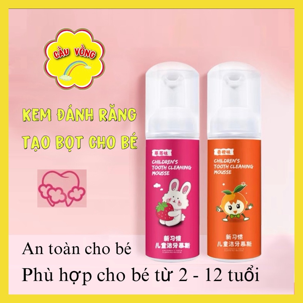 Kem Đánh Răng Cho Bé Dạng Bọt, Nuốt được FOSSIO BAIMEIS - Đã kiểm định an toàn cho bé, chống sâu răng