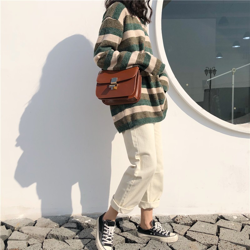 Xiaozhainv Quần dài lưng cao dáng rộng thời trang