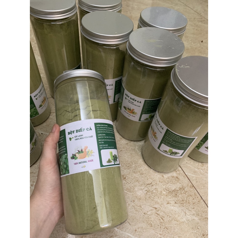 Bột diếp cá (hộp 500g), bột rau diếp cá uống, bột rau diếp cá đắp mặt, dùng cho người táo bón, mụn nhọt, tắc tia sữa