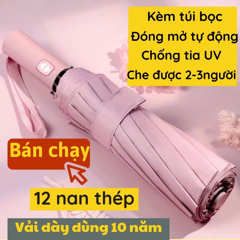 Ô dù tự động 2 chiều chống tia UV thông mình, ô che nắng che mưa