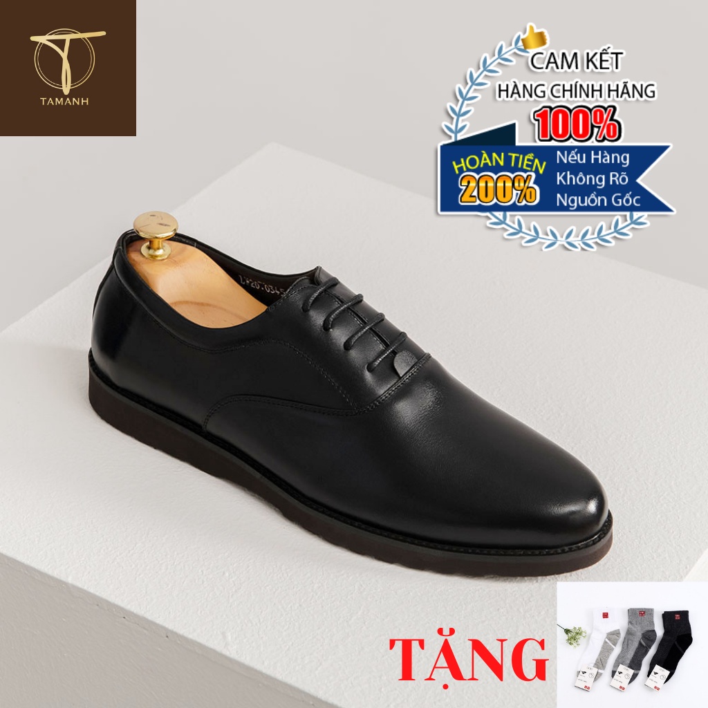 Giày Da Nam TÂM ANH Dáng Basic GNTA0345-D Tặng Kèm Tất UNIQLO