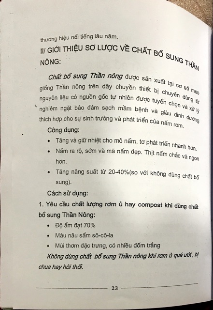 Dinh dưỡng nấm rơm Thần Nông - Tặng Kỹ Thuật Trồng Nấm Rơm Trong Nhà