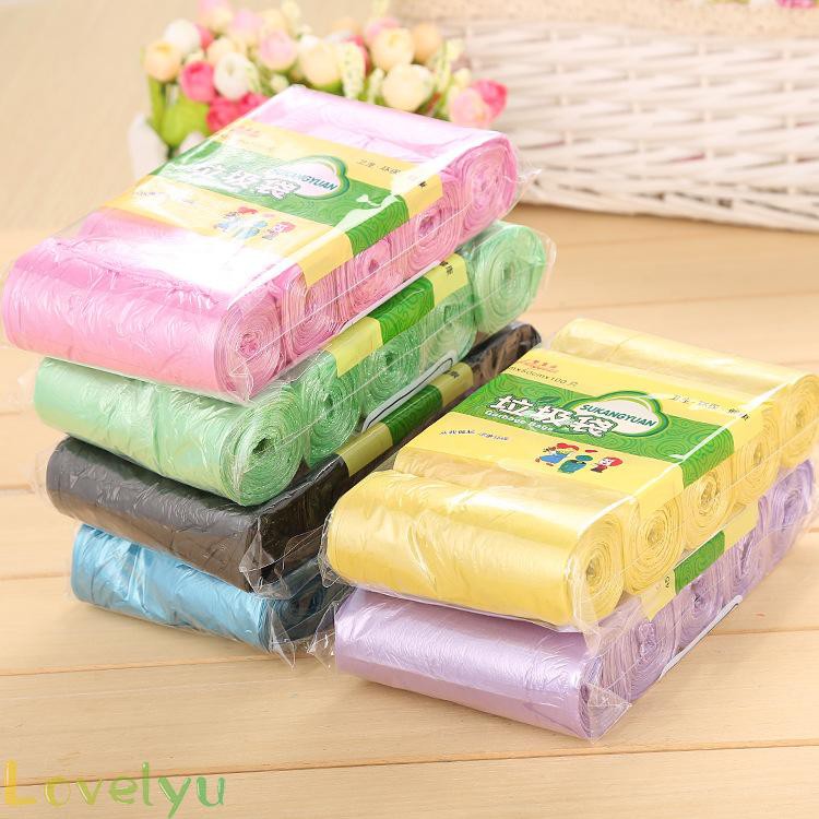 5 Cuộn Túi Đựng Rác Màu Đen Dùng Một Lần