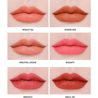 Son kem lì 3CE Soft Lip Lacquer màu Null Set - Đỏ Gạch