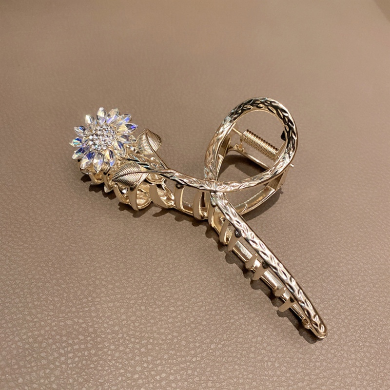 Kẹp Tóc Càng Cua Bằng Hợp Kim Hình Hoa Đơn Giản Dễ Phối Đồ