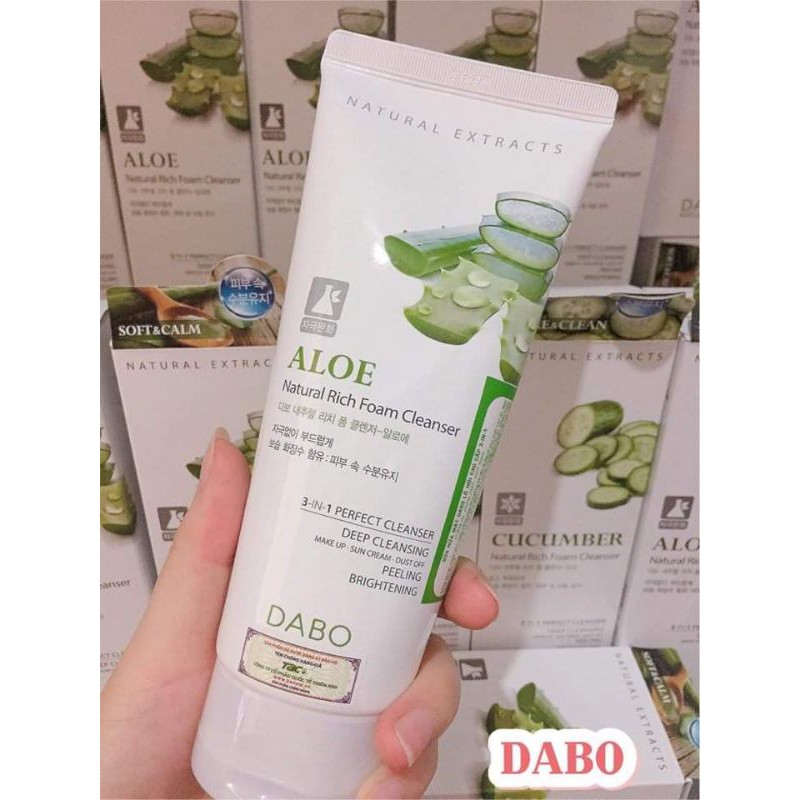 [Chính Hãng] Sữa Rửa Mặt DABO Lô Hội 3 in 1 Cao Cấp 180ml