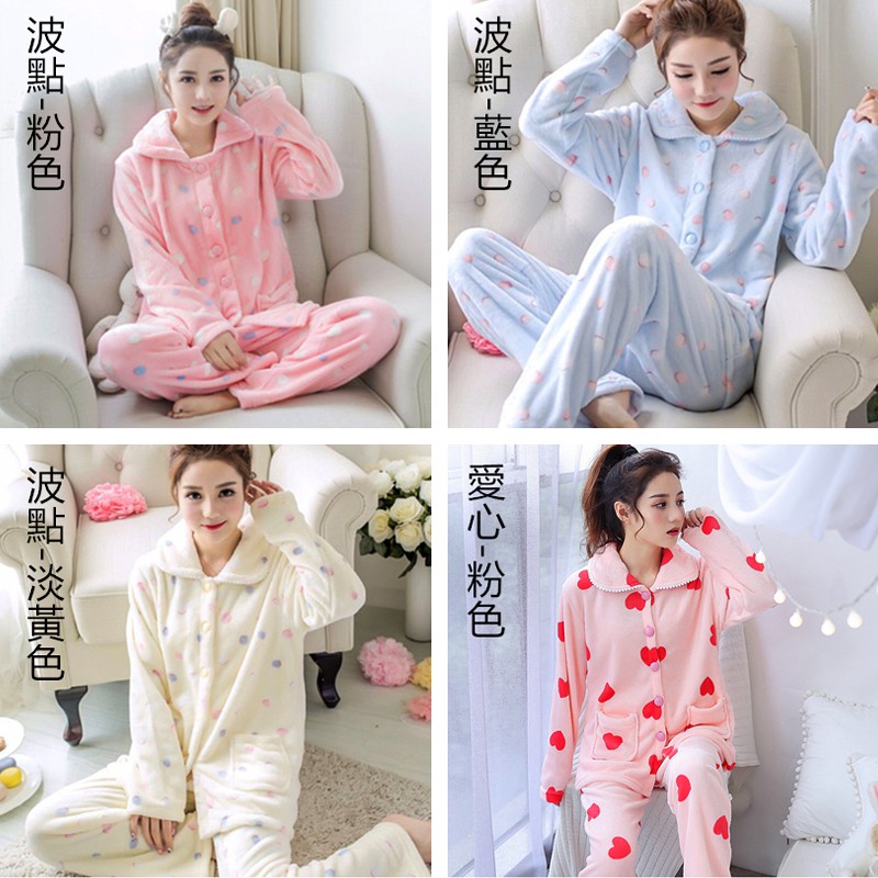 Bộ Đồ Ngủ Vải Flannel Dày Dáng Rộng Cỡ Lớn Thời Trang Mùa Đông Cho Nữ | BigBuy360 - bigbuy360.vn
