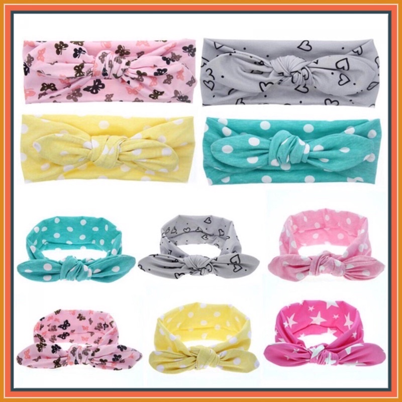 Băng đô cotton buộc nơ, điều chỉnh được độ rộng hẹp vừa đầu bé từ 1tháng -2tuổi. By SUMO Underwear.