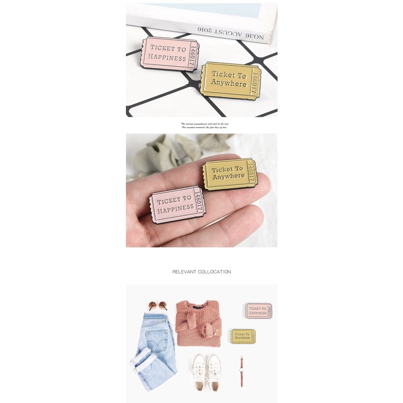 Ghim cài áo kiểu vé máy bay phong cách cổ điển dễ thương