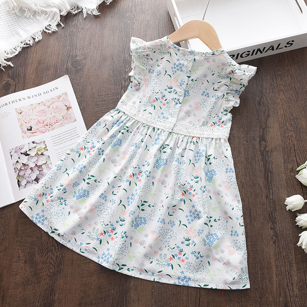 Đầm công chúa Bear Leader in họa tiết hoa từ cotton thời trang mùa hè cho bé gái 3-8 tuổi