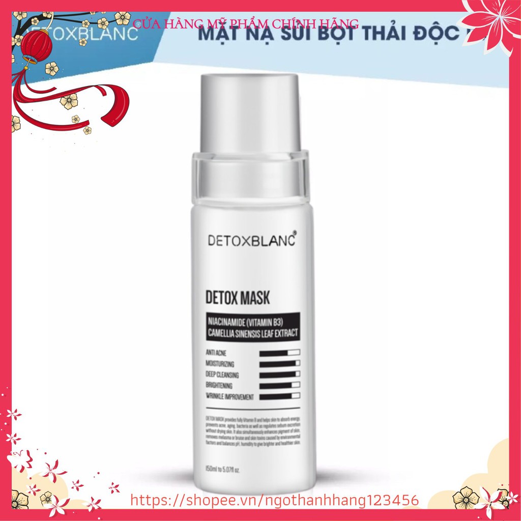 🎁🎁🎁Combo DETOX MASK sủi bọt và serum nám 40ml Detox blanc🎁🎁🎁