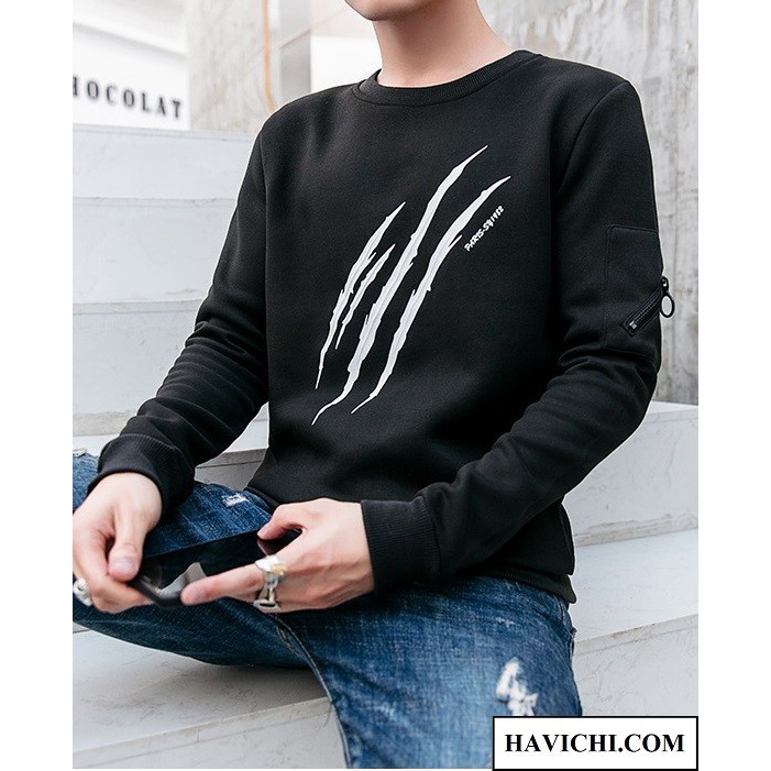 Áo thun nam tay dài 💚𝐅𝐑𝐄𝐄𝐒𝐇𝐈𝐏💚Sweater nam nữ 💚𝐅𝐑𝐄𝐄𝐒𝐇𝐈𝐏💚 áo thun nam dài tay đen 3 gạch khóa keos | BigBuy360 - bigbuy360.vn