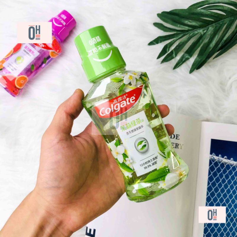 Nước xúc miệng Colgate vị trái cây dưa hấu cam, nha đam mật ong, hoa nhài trà xanh 250ml