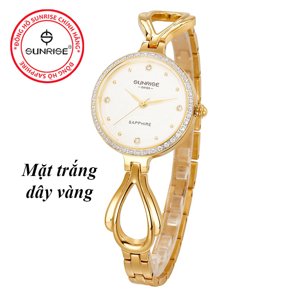 Đồng hồ nữ đính đá Sunrise 9939AA siêu mỏng kính Sapphire chống xước - Fullbox chính hãng