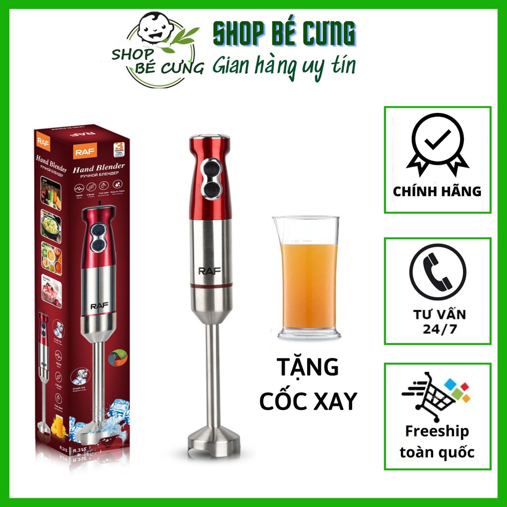 Máy Xay Cầm Tay RAF 1000W Cao Cấp - Máy xay sinh tố đa năng, xay thịt, xay hoa quả, thức ăn dặm cho bé công suất lớn