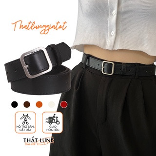 Thắt lưng nữ TL002 dây nịt nữ mặt vuông phong cách Hàn Quốc bản 2.3cm 2.8cm 3.3cm- Thắt Lưng Giá Tốt