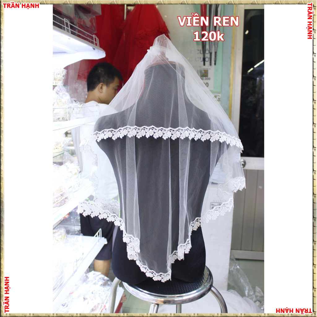 voan lup cô dâu viền ren nhẹ