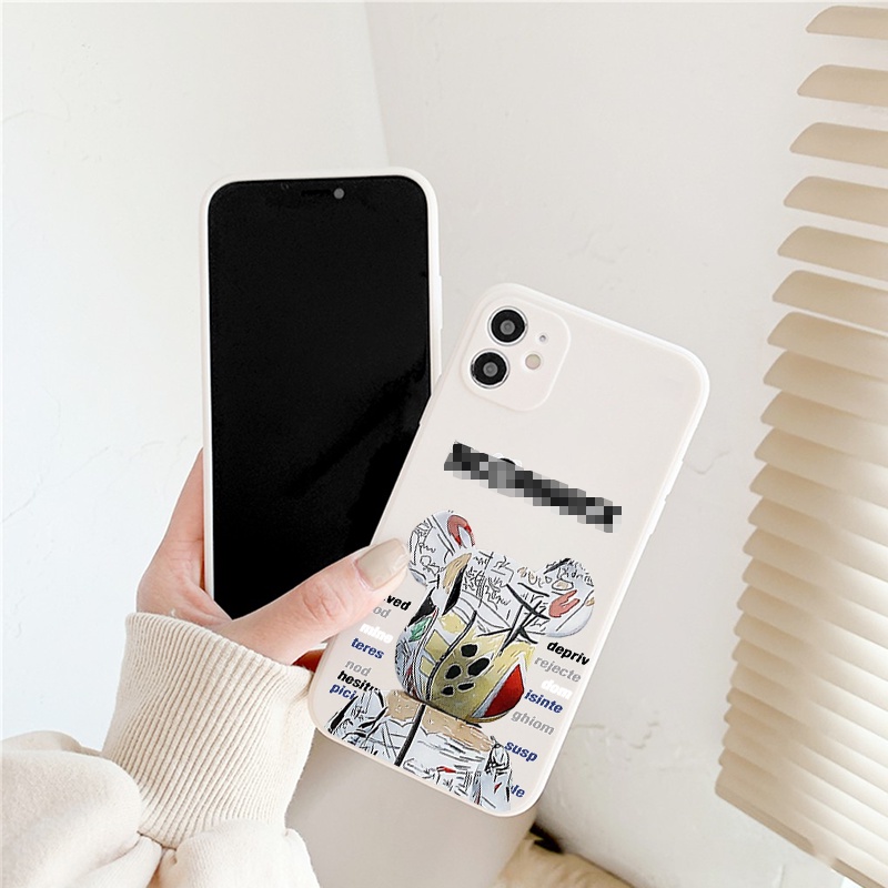 Ốp lưng iphone Gấu Brick cạnh vuông chống sốc ip 6splus/7/7plus/8/8plus/x/xr/xs/11/12/pro/max/plus/13promax e136
