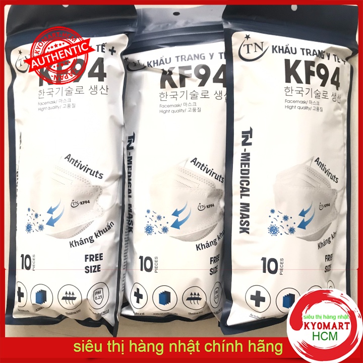 Khẩu trang 4 Lớp KF94 Chống Bụi Mịn Hàng Cao Cấp - Gói 10 Chiếc