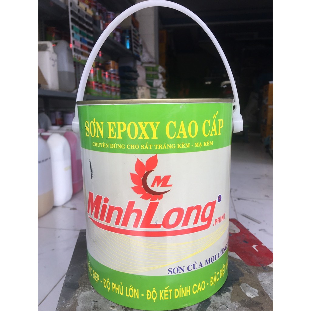 Sơn lót xám Minh Long lon 4kg sơn sắt mạ kẽm