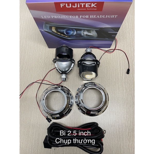 Bi LED cos pha Fujitek cho ô tô, xe máy loại không khoét chóa - bảo hành 2 năm