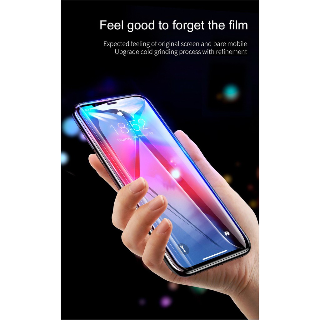 Kính cường lực 5 lớp siêu bền 0.3 mm Rigid-edge 4D cho iPhone XR hãng Baseus