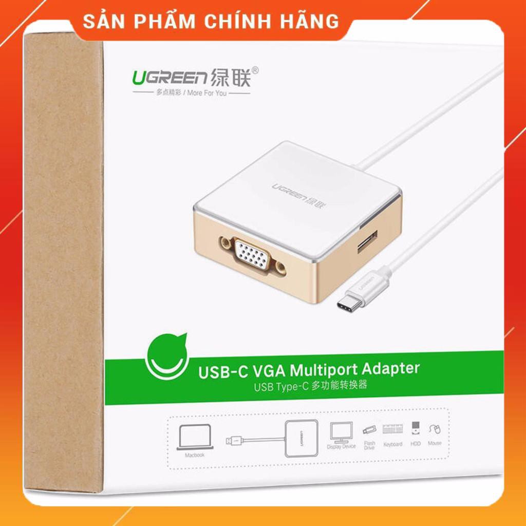 Bộ chuyển đổi USB type C sang VGA cùng Hub USB hỗ trợ cổng sạc Macbook USB 30442 dailyphukien