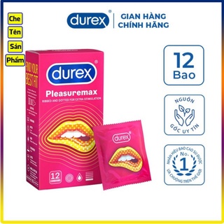 Bao cao su gai Durex Pleasuremax 12pcs. Bao cao su gai tăng độ khoái cảm, sâu càng thấm.