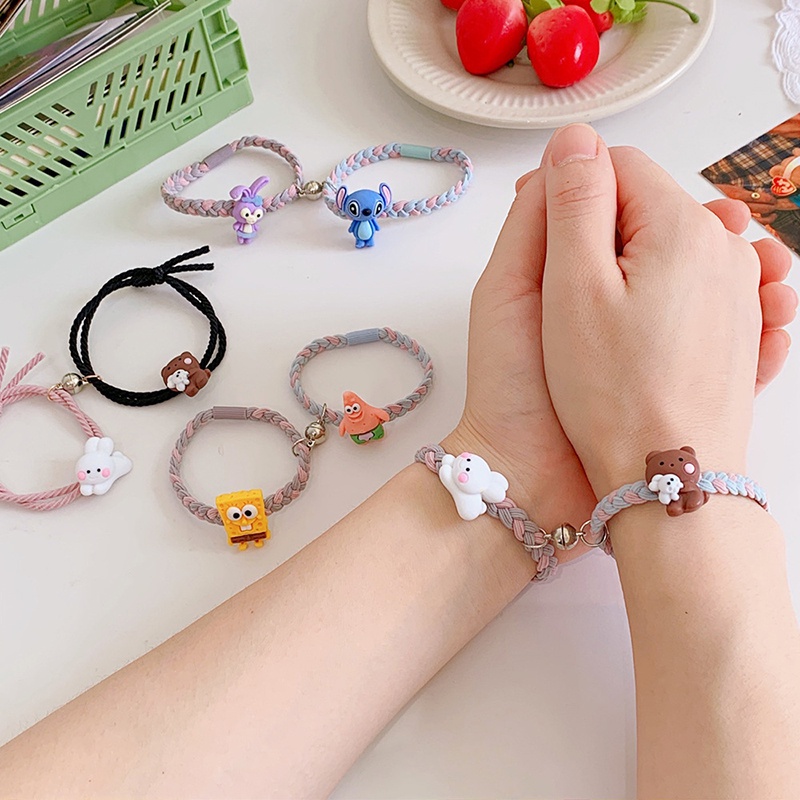 Set 2 Vòng Tay Nam Châm Hình Gấu   Thỏ Dễ Thương Cho Cặp Đôi OUYOU | BigBuy360 - bigbuy360.vn