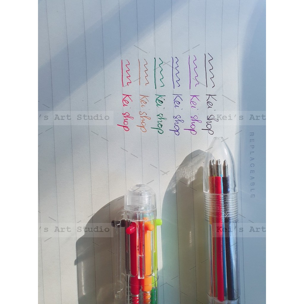 Bút 6 trong 1 - bút bi 6 màu đa năng tiện dụng để ghi chép học tập