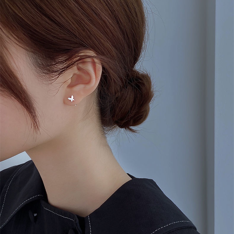 Bông tai kim loại mạ vàng/ bạc hình bướm thời trang cho nữ