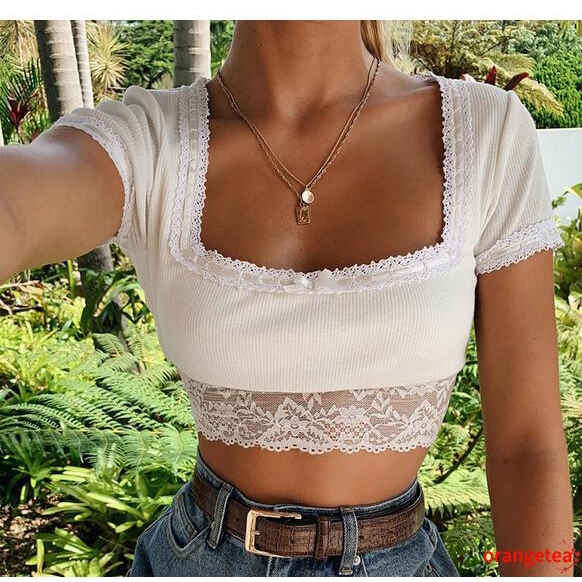 Áo Croptop Tay Ngắn Thời Trang Mùa Hè Cho Phái Nữ