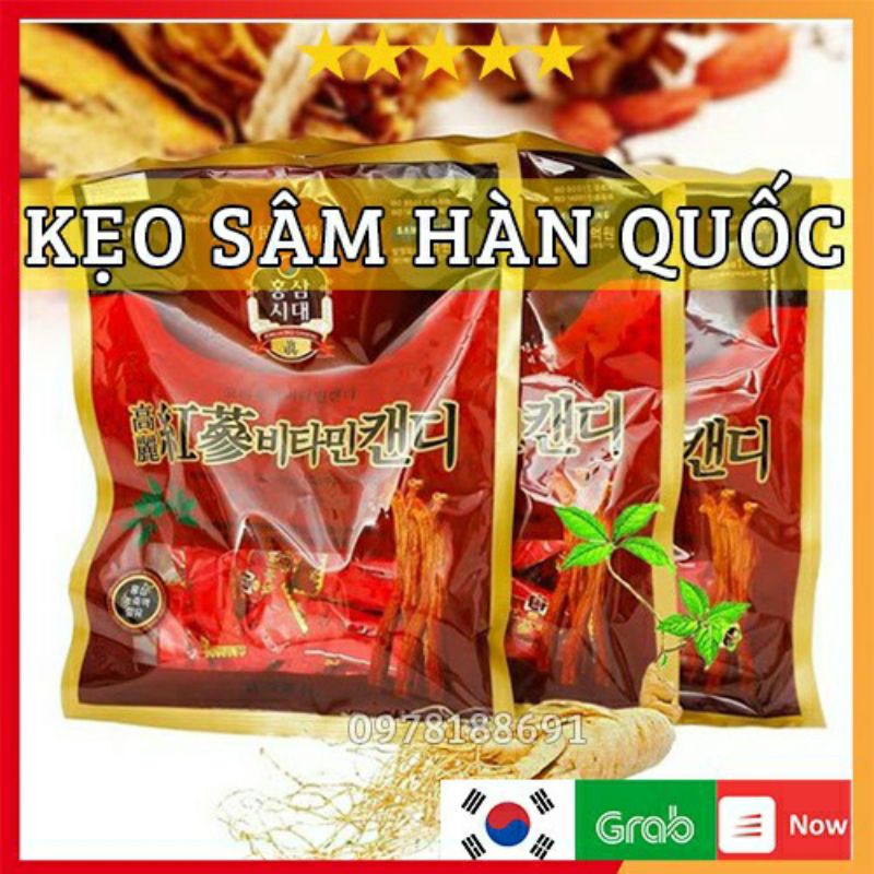 Kẹo Sâm Hàn Quốc Chính Hãng 200g – Hồng sâm,  Sâm Quế, Gừng