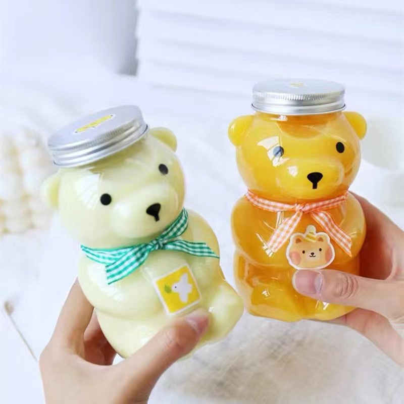 Chai Nhựa PET Gấu Trong Suốt Đựng Trà Sữa Nước Trái Cây Đồ Uống Đóng Gói Mang Đi By 2Hương Shop