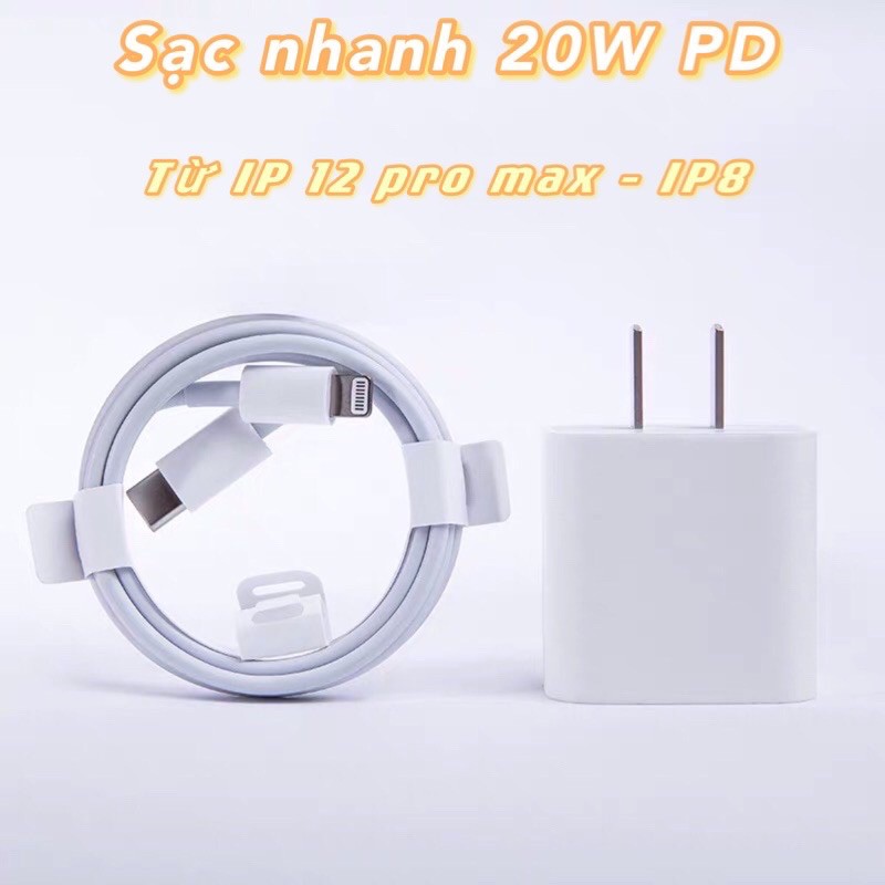 Bộ sạc nhanh IPhone/Ipad 20W - Hỗ trợ từ iPhone 12 Promax đến iPhone 8