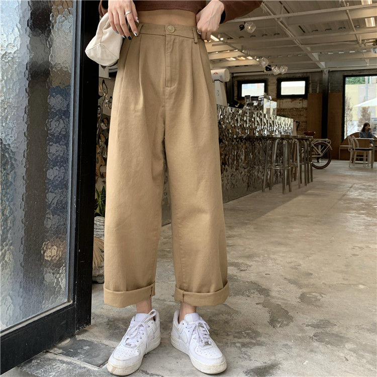 Quần Dài Lưng Cao Ống Suông Màu Trơn 37499 | BigBuy360 - bigbuy360.vn