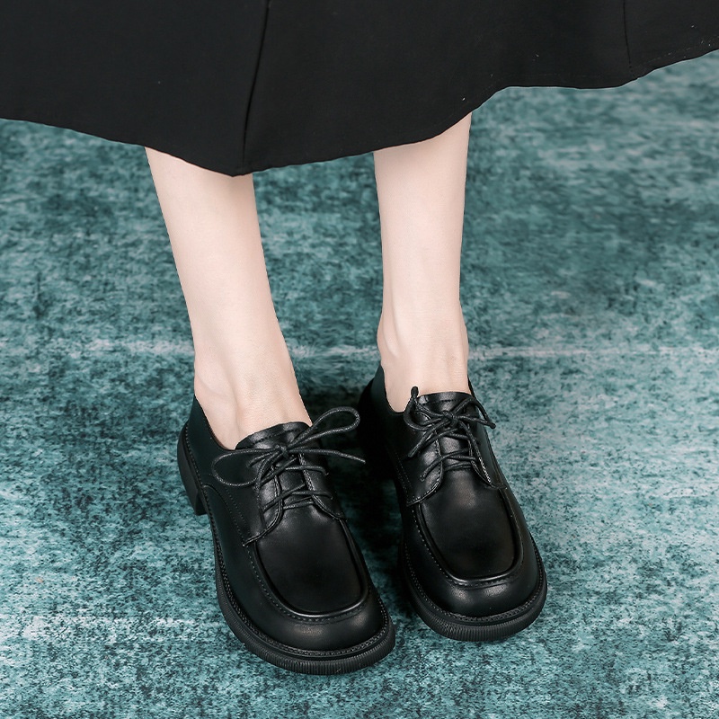 Giày Da oxford Đế Mềm Phong Cách retro Anh Quốc Cho Nữ