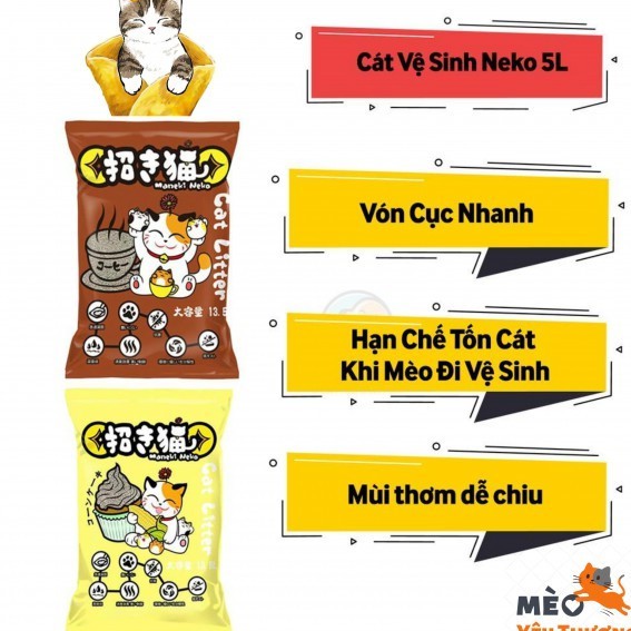 Cát Vệ Sinh cho Mèo Maneki Neko_Túi 5 Lít