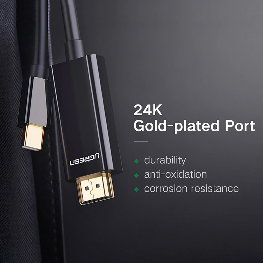 Cáp Mini DisplayPort ra HDMI 4K Cao Cấp UGREEN MD101- BH 18T Chính Hãng