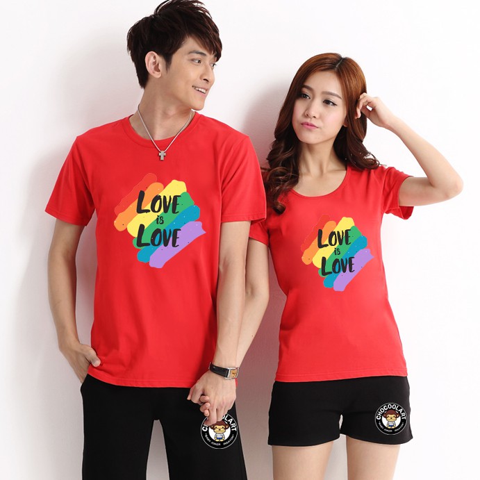 Áo thun cặp đôi Love Couple màu đỏ tươi - Du lịch Biển F2223